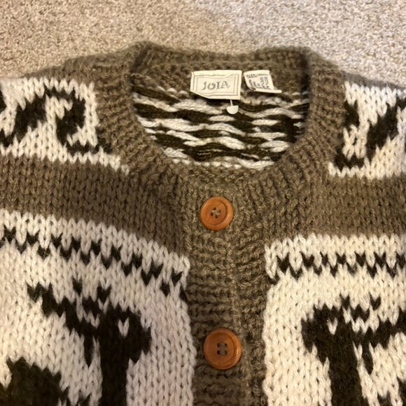 Vintage Knit Reindeer Button Up Sweater Size M - Picture 8 of 12